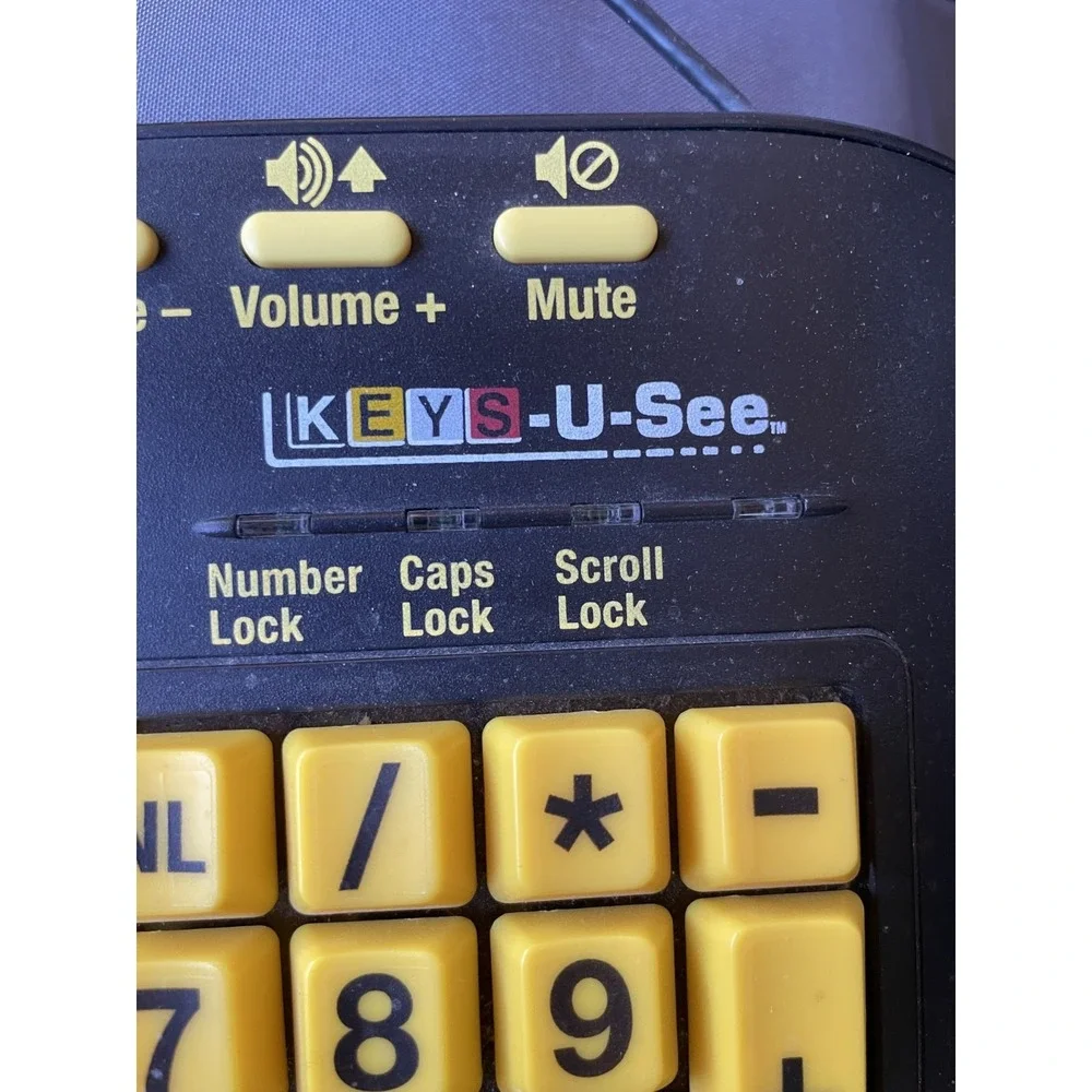 AbleNet Keys-U-See Large Print Multimedia USB Keyboard Wired QWERTY YKB-LP-YUSB